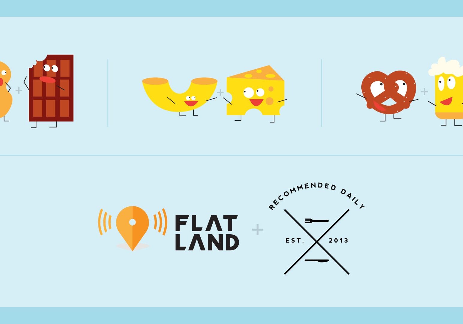 illustration of items that go together, like macaroni and cheese