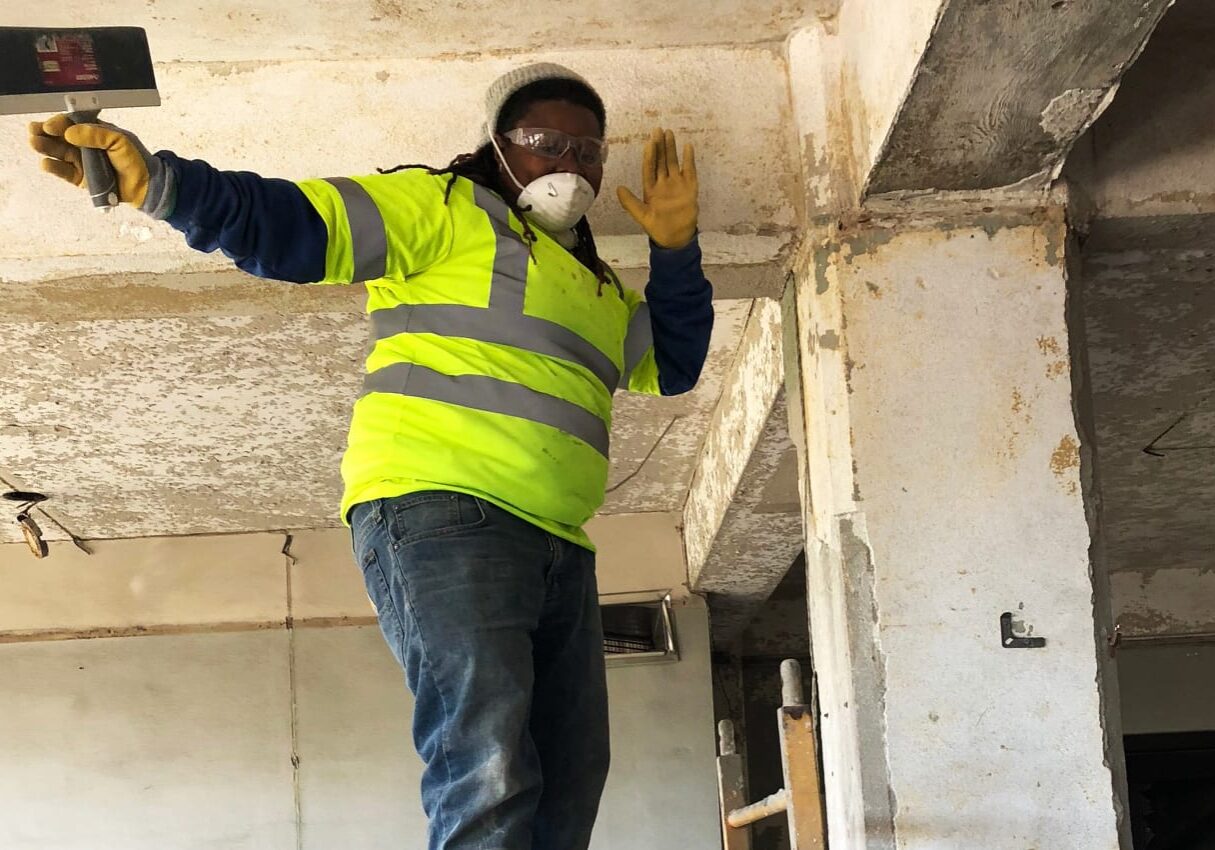 woman working in construction