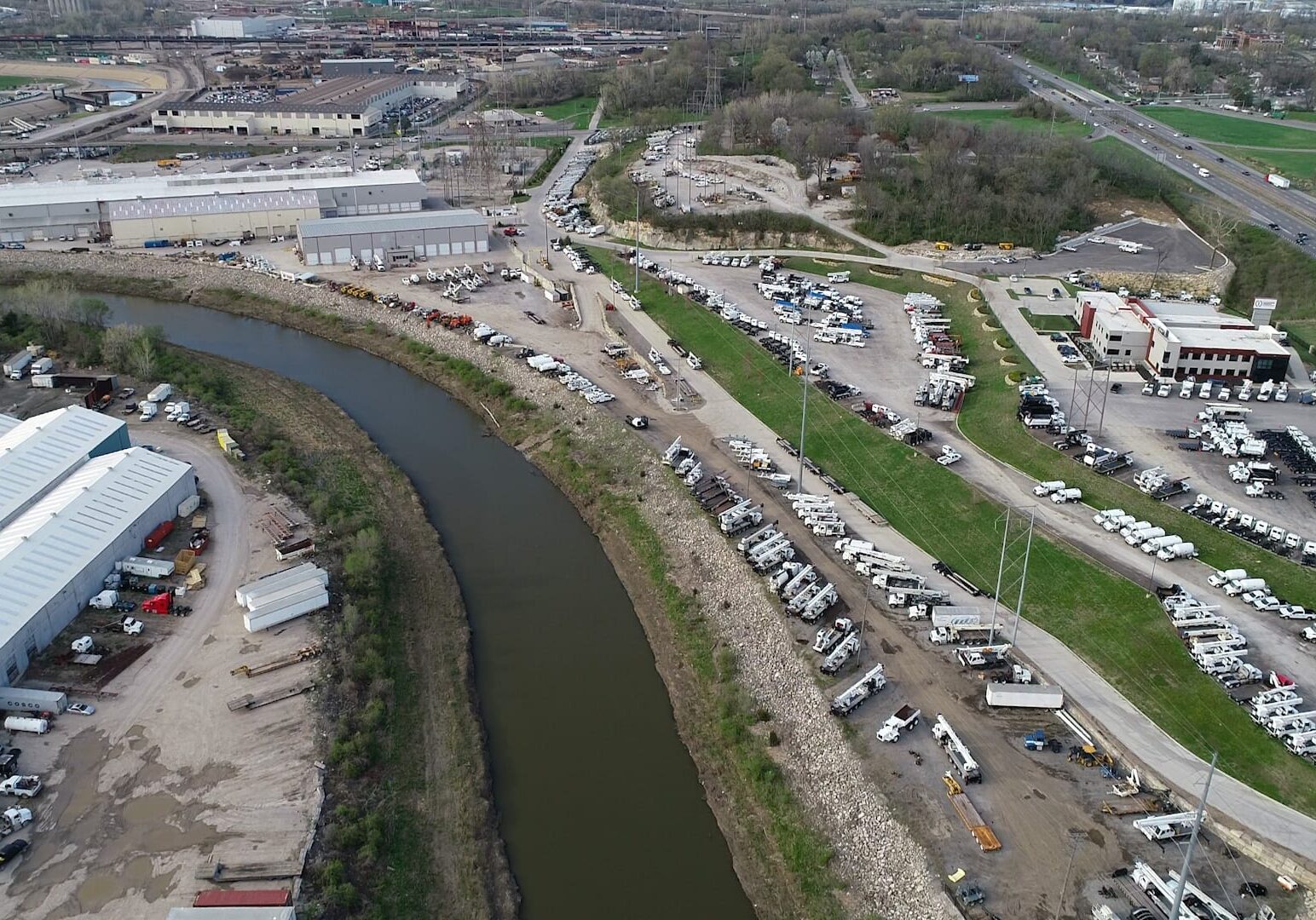 aerial view of the blue valley industrial area