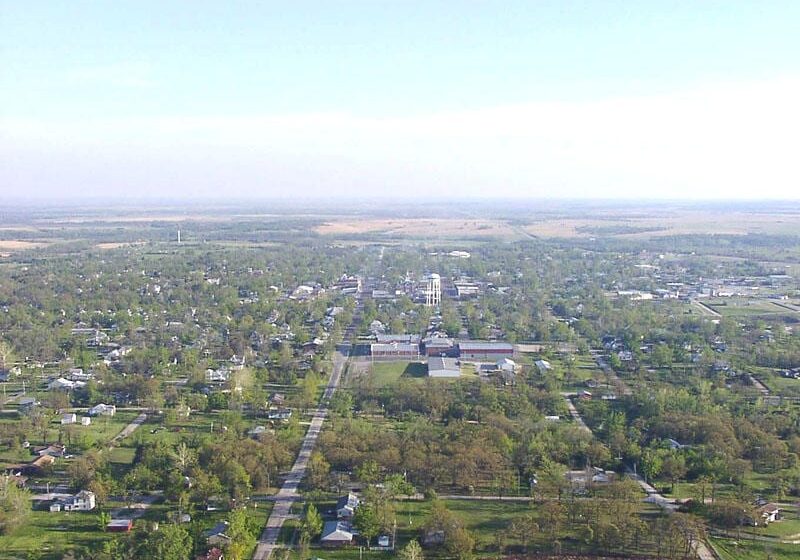 An aerial view of Yates Center, county seat of Woodson County, which ranks among the least healthy counties in Kansas. (Credit: www.woodsoncounty.net)